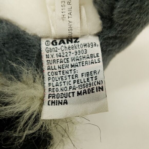 Ganz Bushy Tail Raccoon 7" Plush H11535 Gray Stuffed Animal Toy Realistic - Picture 8 of 11